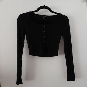Forever 21 Ribbed Button-Up Crop Top
